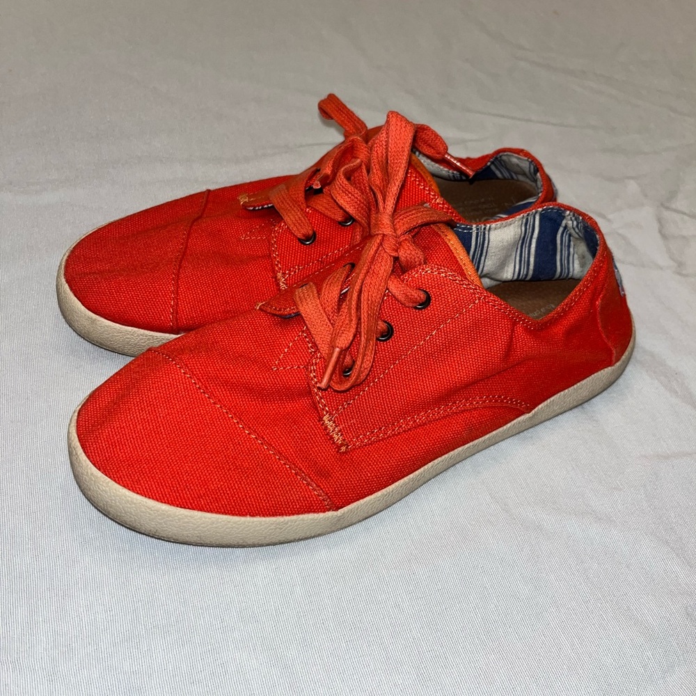 Toms Women's Orange Canvas Sneakers